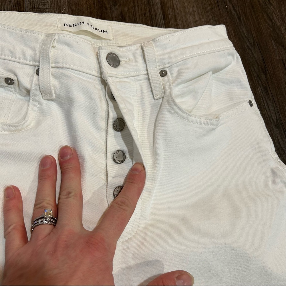 52 Aritzia Denim Forum The Yoko High Rise Slim White Women’s Size 31 - Picture 5 of 11